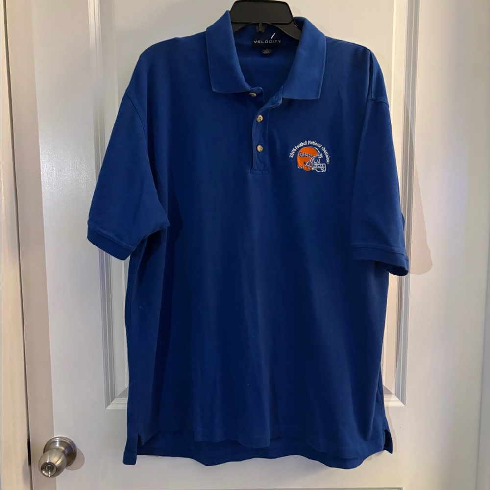 Velocity Florida Gators Royal Blue Men’s Polo Shirt with Logo Sz XL